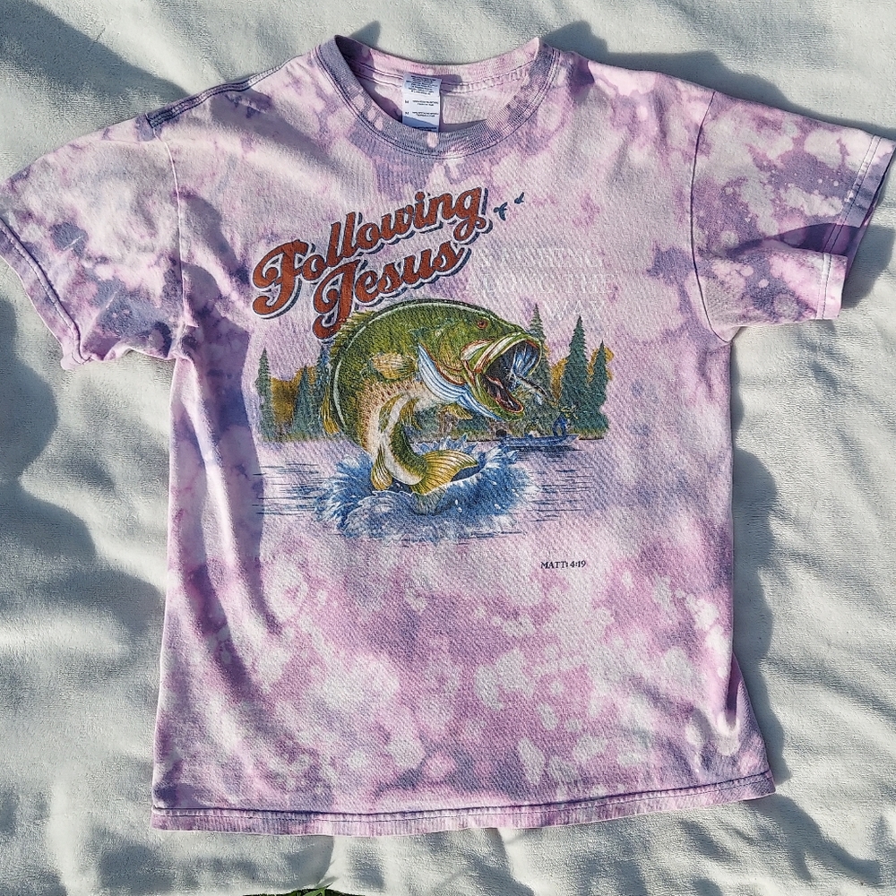 Jesus Tee Custom design "Following Jesus. Fishing along the way"